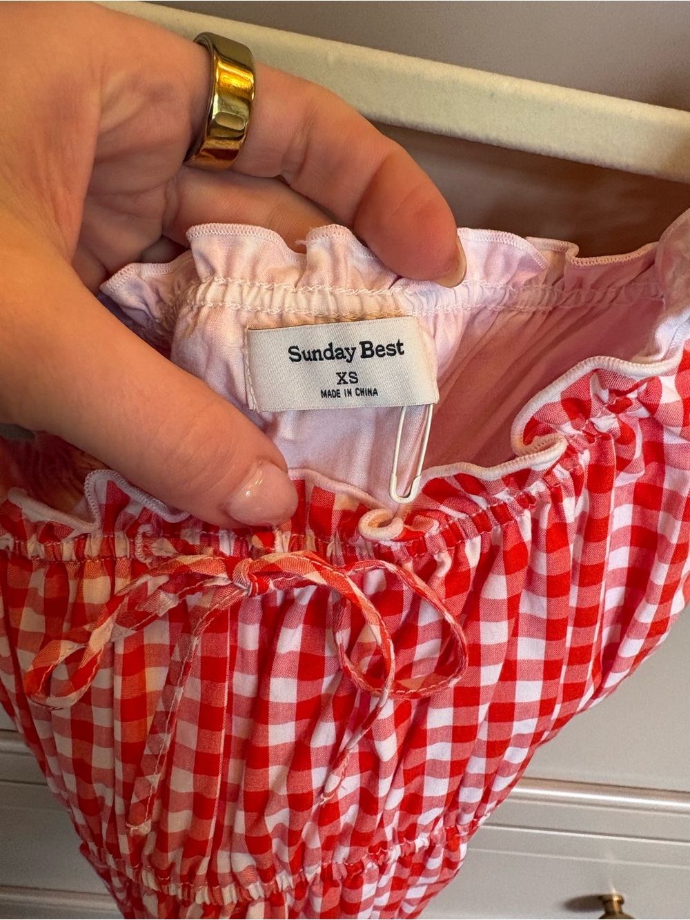 Aritzia Sunday Best Red Gingham Top - Picture 4 of 4